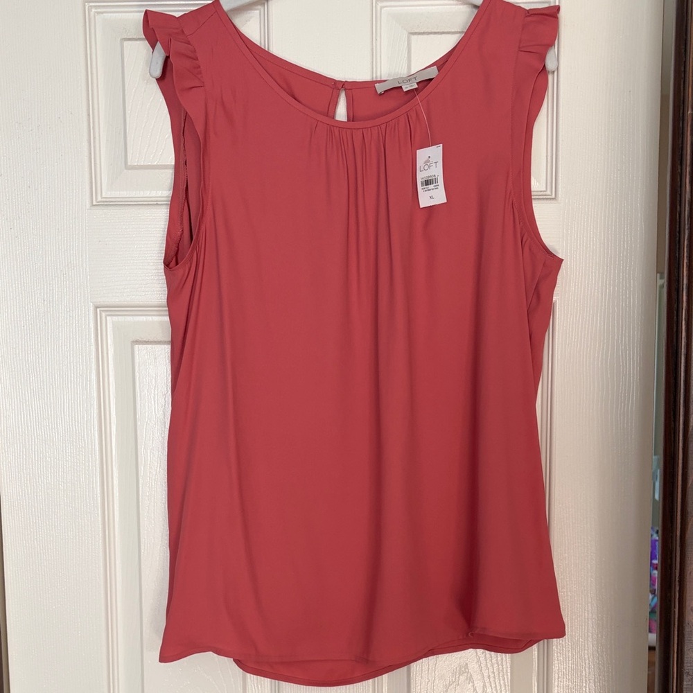 LOFT Coral Sleeveless Blouse